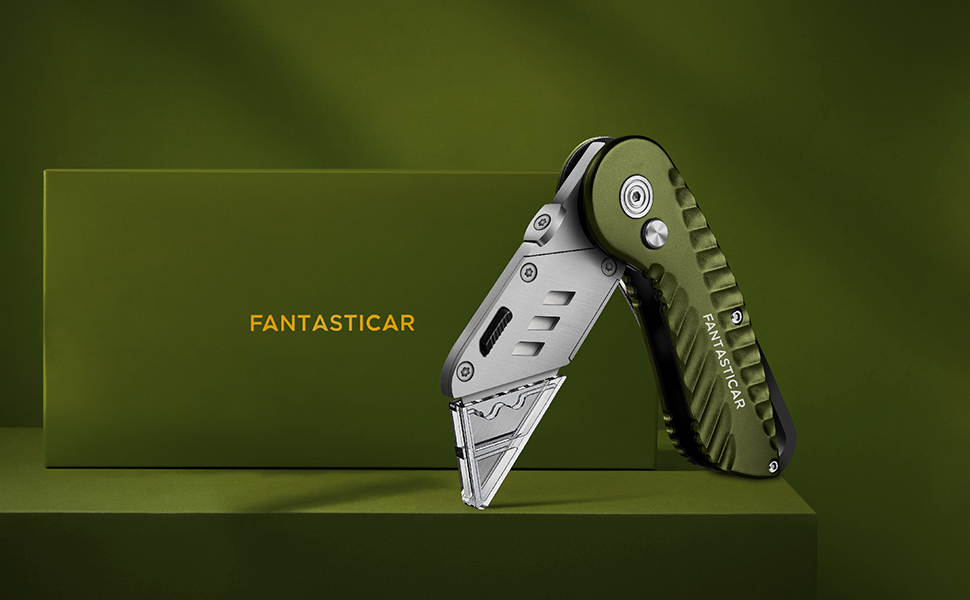 FANTASTICAR Folding Utility Knife Gift Box Cutter Plume Type Metal Body