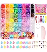 Hair Accessories for Girls, Funtopia 46 Colors Colorful Hair Elastics and Cute Hair Clips, Mini R...