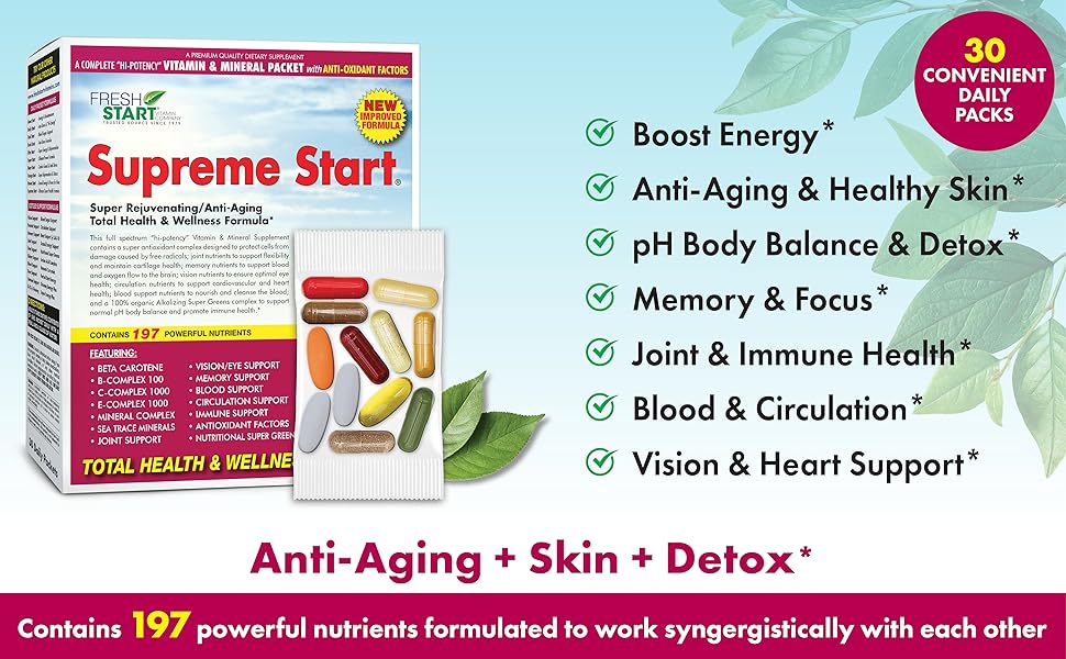 Supreme Start Boost Energy Anti-Aging Skin Detox Focus Memory Joint Circulation Heart Health