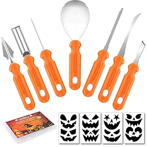 Pumpkin Carving Tools with Stencils 