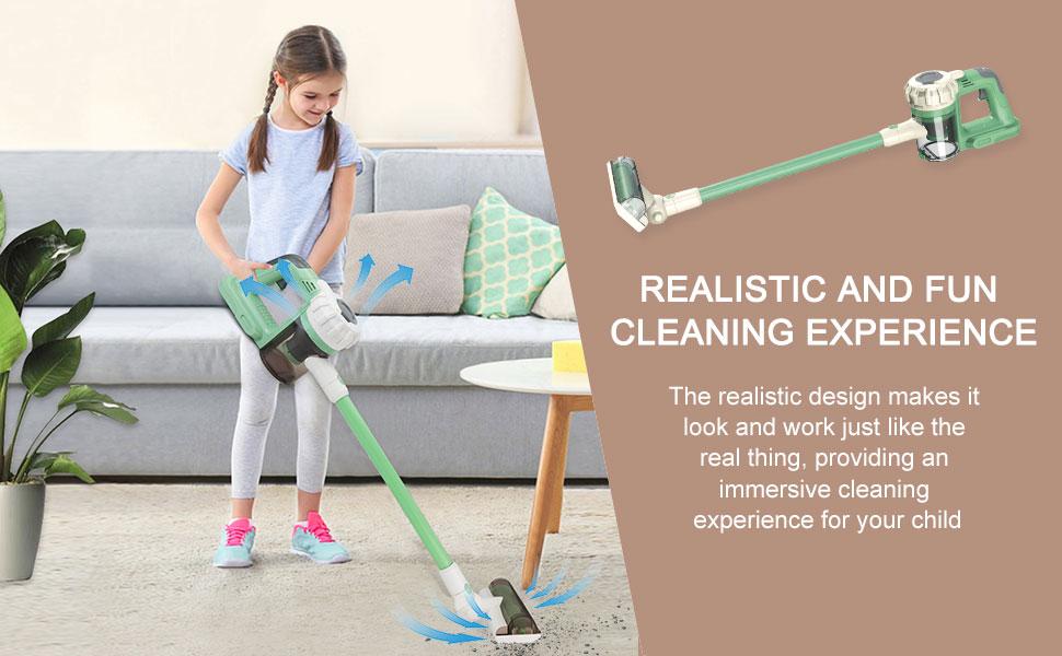 BAYMI 3in1 Kids Vacuum That Really Works, Toddler Toy Vacuum Cleaning Set for