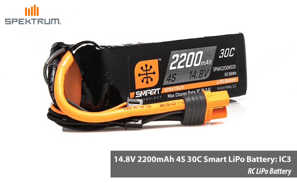 Amazon.com: Spektrum Smart RC LiPo Battery Pack: 2200mAh 4S