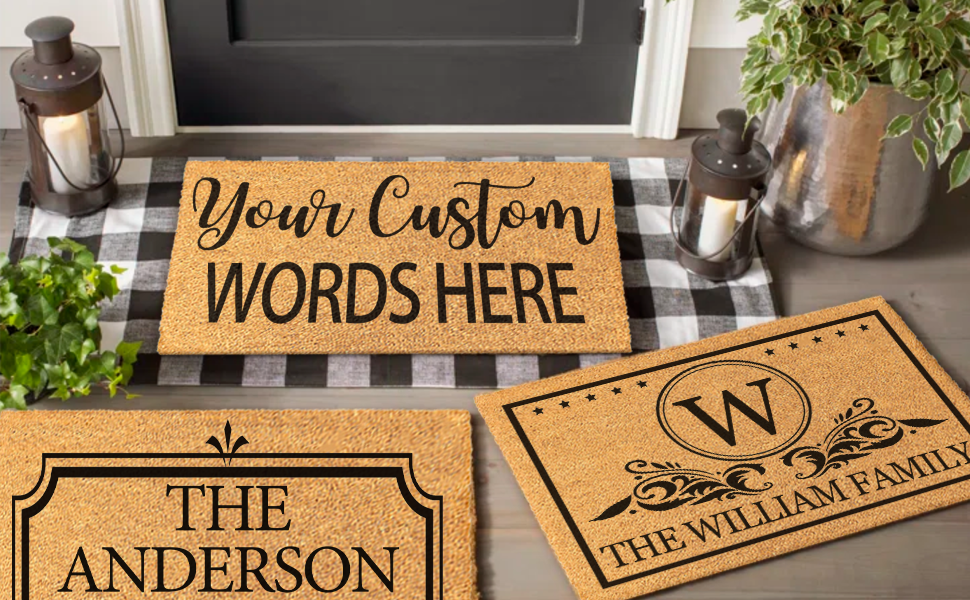 UBMPJ Personalized Door Mat, Custom Mat for Front
