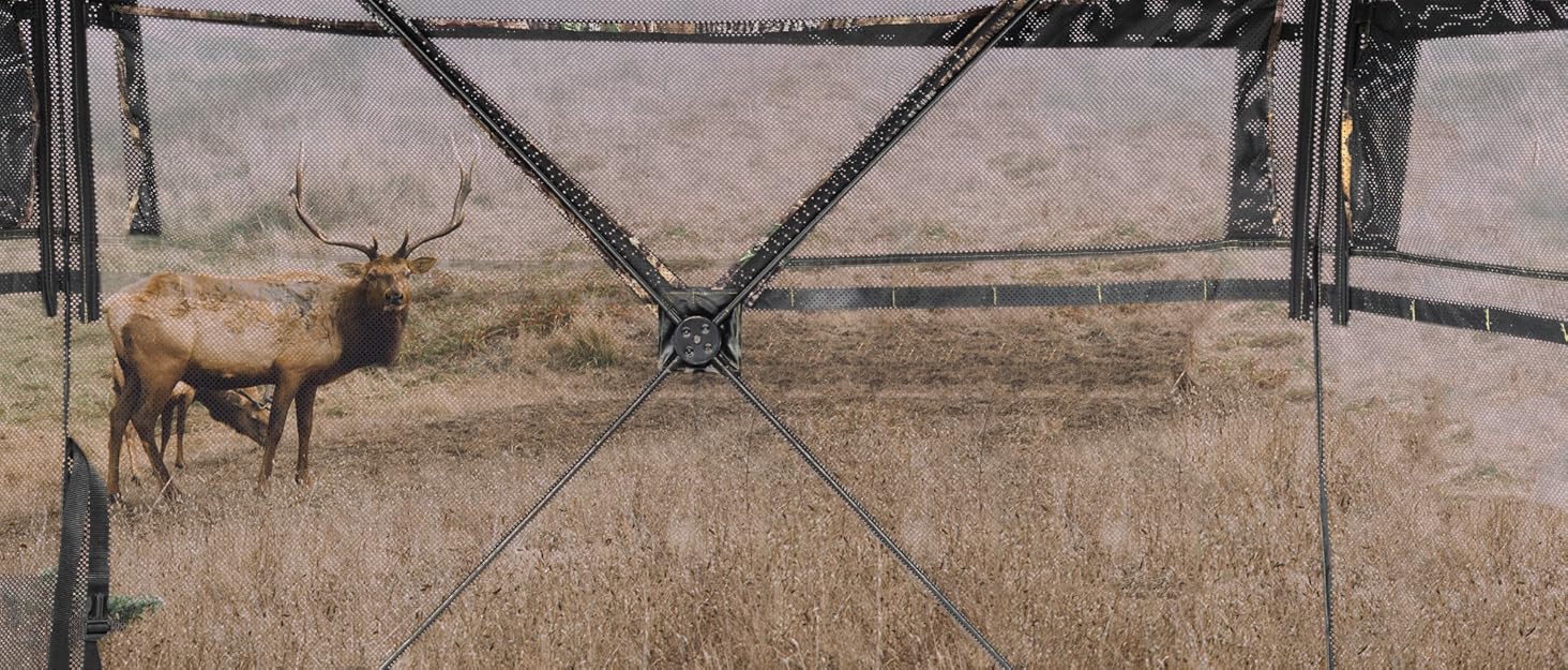 FUNHORUN Hunting Blind 270 Degree See Through Ground Blind, 23 Person