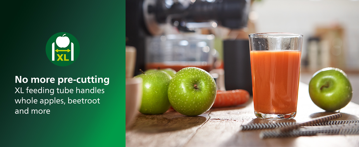 Philips Viva Collection Masticating Juicer, 150W, 1L, XL Tube, Quick