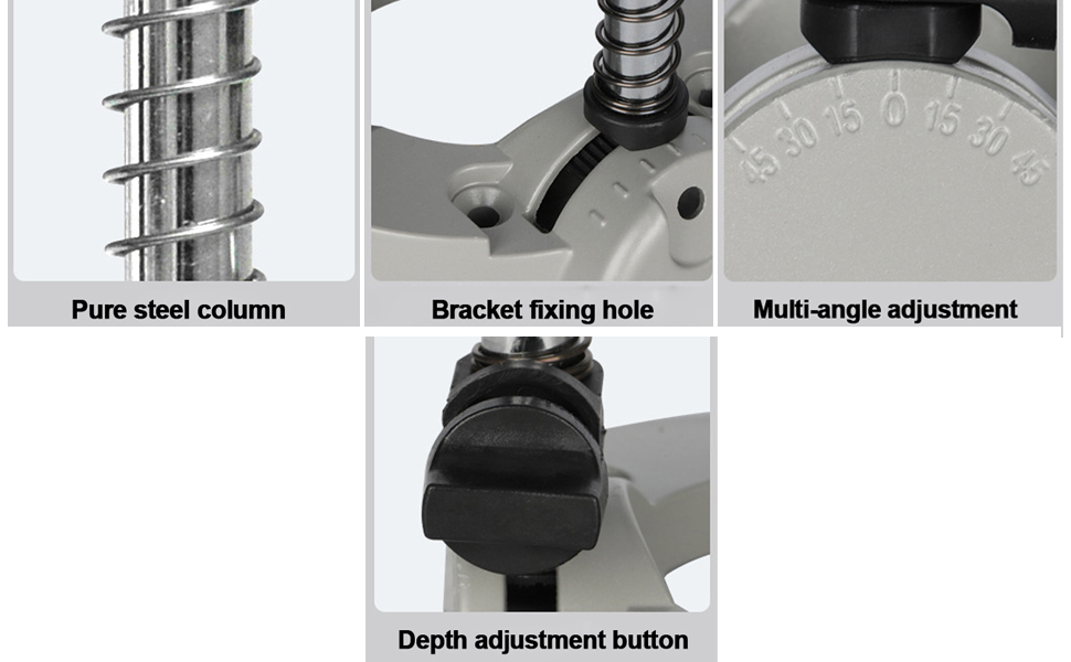 Drill Stand with Drill Chuck, Angle Lock 45, 60, 75, 90°, Easy to Carry and High Efficiency