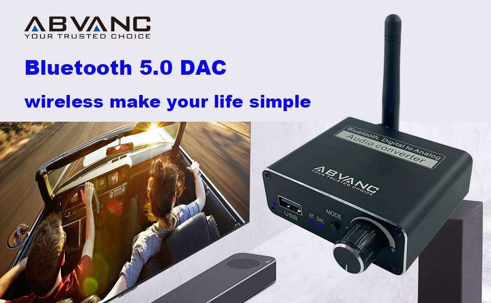 192kHz Digital to Analog Audio Converter 5.0 Bluetooth Receiver DAC