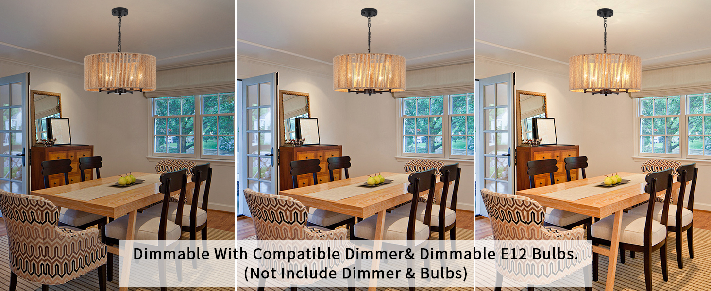 dimmable with compatible dimmer switch (Not Include)