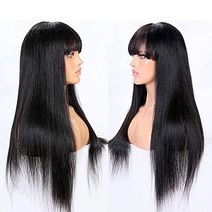 2x4 lace front wig with bang human hair wig glueless Echthaar perücke