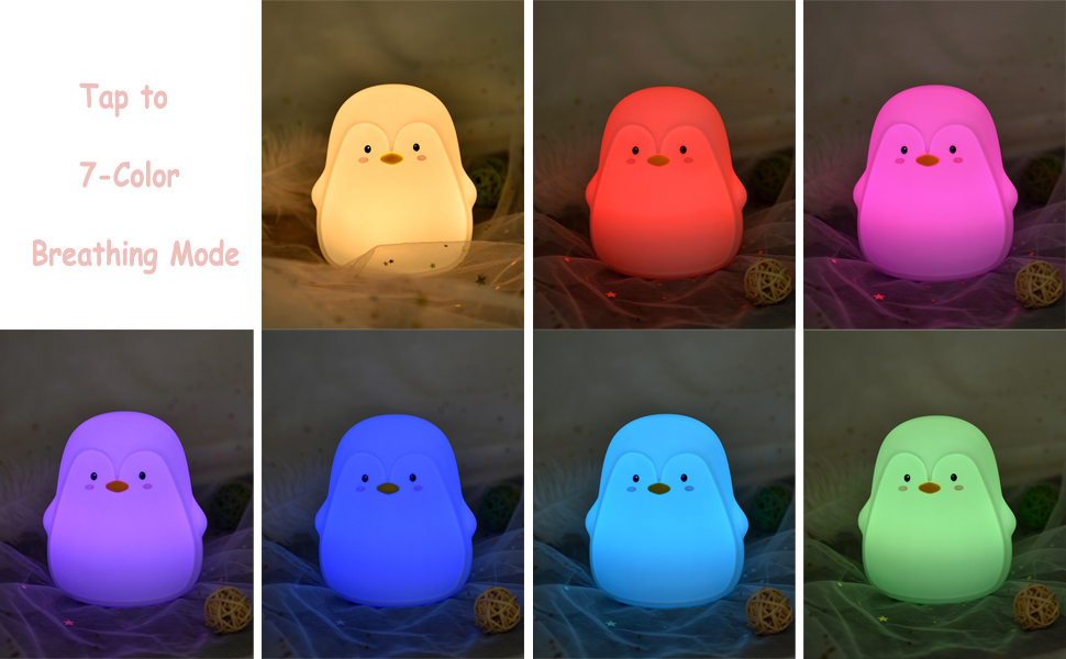 color penguin night light