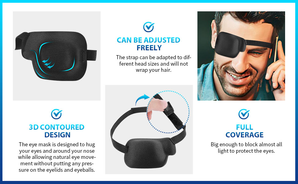 eZAKKA 3D Eye Patches for Adults Kids Right Eye, 4 Pieces