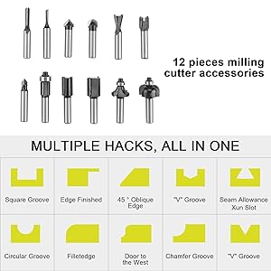 Défonceuse Affleureuse électrique, Dewinner à Bois 710W, Profession Plastifieuse Avec Accessoires DE-60082BMC 15 Défonceuse affleureuse électrique, DEWINNER