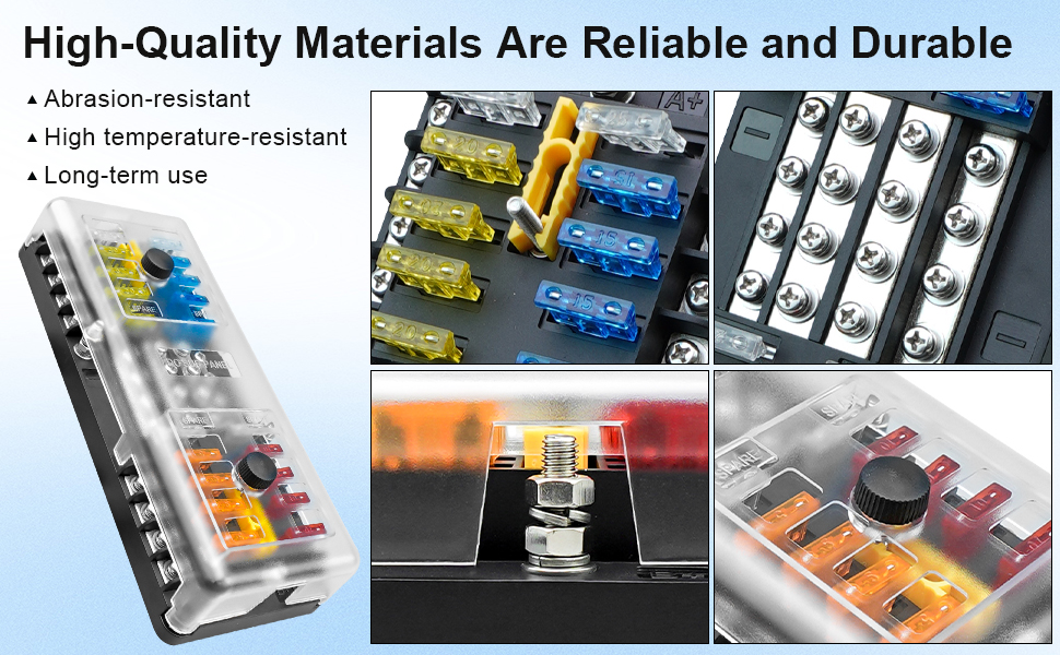 QAGGUM 20 Way Blade Fuse Block 16 Circuit DC SUB Panel with