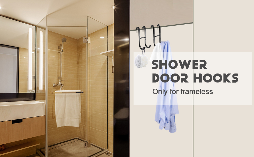 Shower Door Hooks Towel Hooks for Frameless Over Glass Shower Door