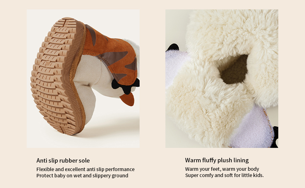 toddler warm slippers kids boys girls winter warm plush