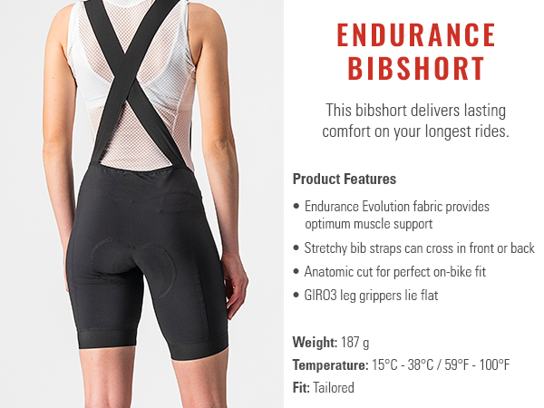 CASTELLI Women's Endurance Bibshort for Road and Gravel