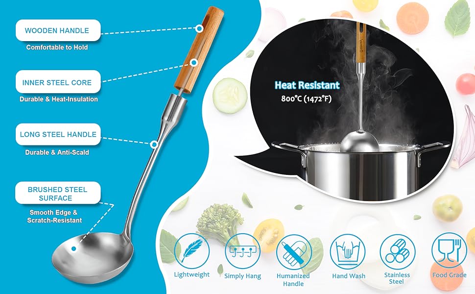 Heat Resistant Stainless Steel Utensil Spatula Set