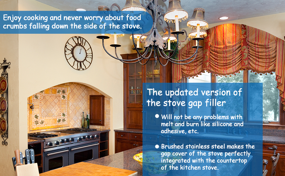Stove Gap Covers Stainless Steel, Kitchen Stove Counter Gap Cover Range Filler