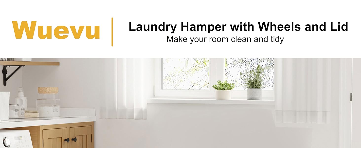 Laundry Hamper with Lid and Wheels,Wheeled Laundry Basket