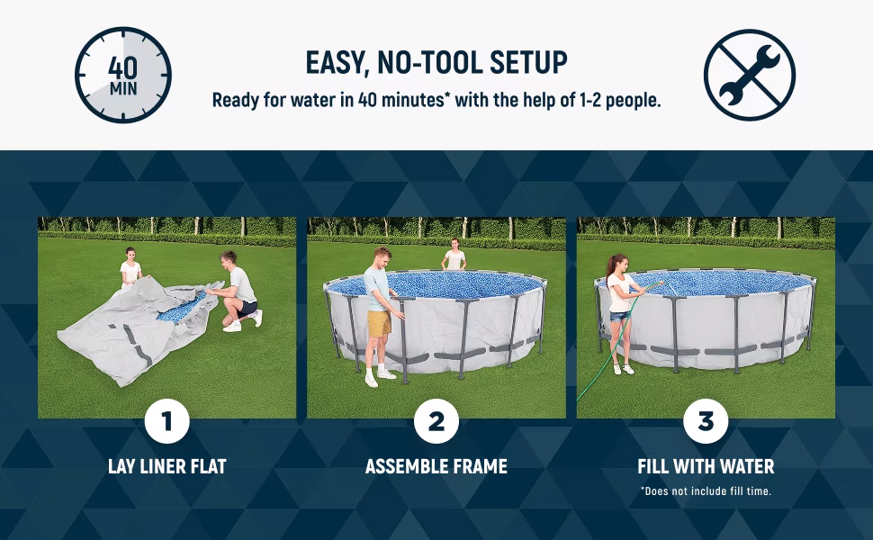 Bestway Steel Pro MAX 14'x48" Round Above Ground Swimming Pool with Pump & Cover - DESKTOP C