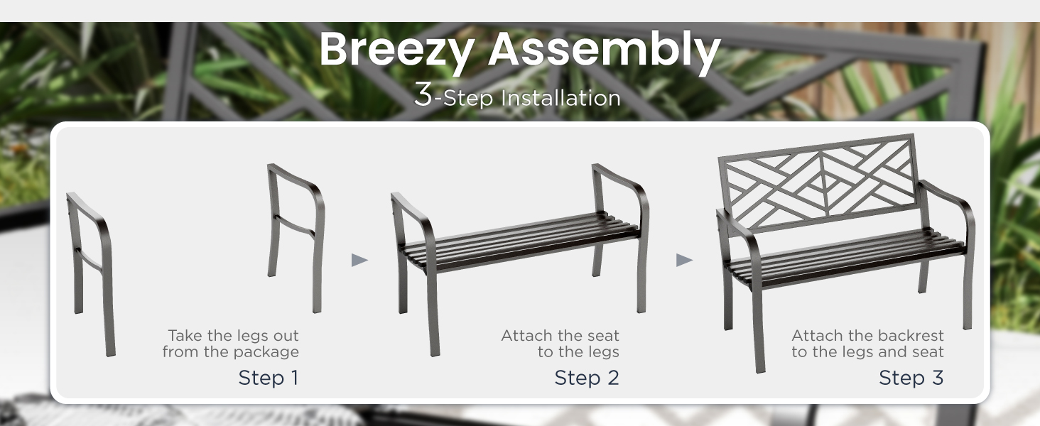 patio steel bench