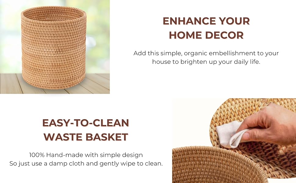 Rattan Trash can
