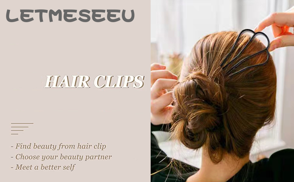 3 Pcs Hair Fork Clip Metal Hair Side Combs Hair Pin Stick