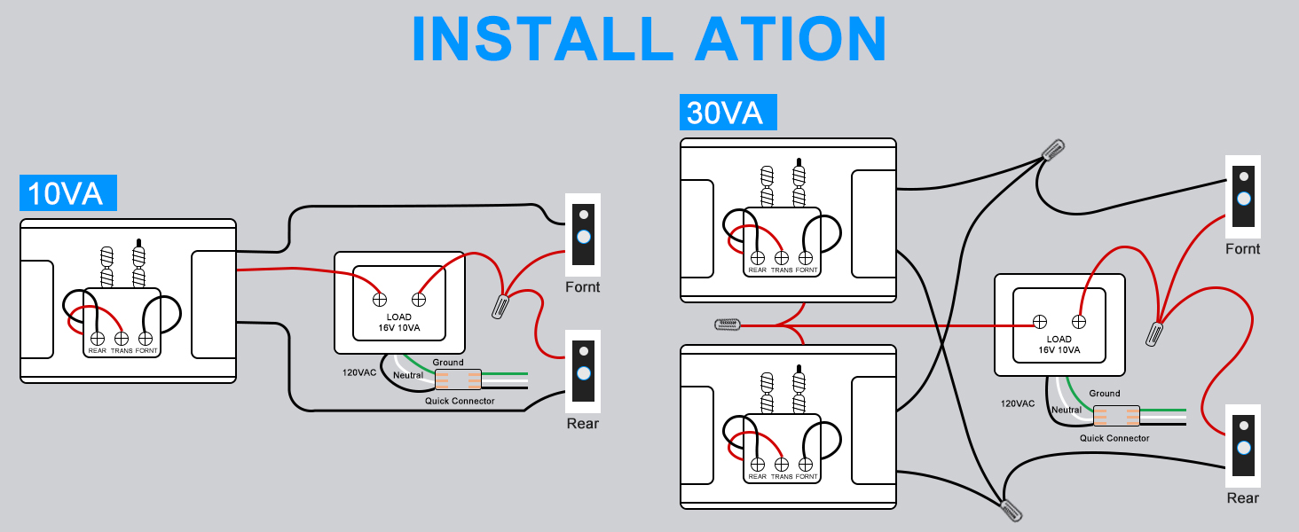 16V 30VA Doorbell Transformer Compatible with Ring Video Doorbell Pro