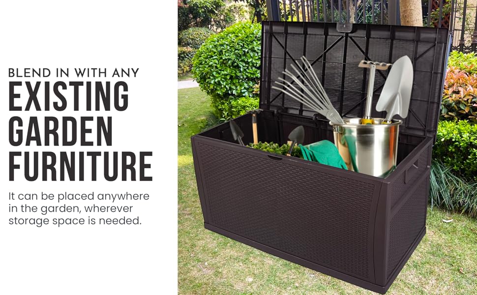 SA Products 460L Weatherproof Rattan Effect Outdoor Storage Box Heavy