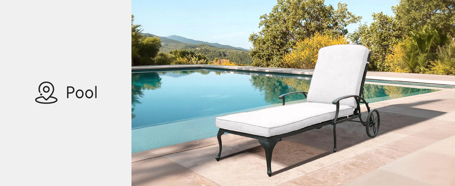 2-Pack Extra Thick 5-Inch Outdoor Chaise Lounge Cushions