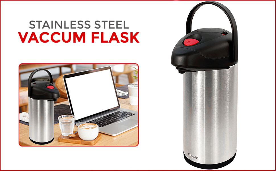 2L/3L/5L Stainless Steel Insulated Vacuum Airpot Flask with Pump Action