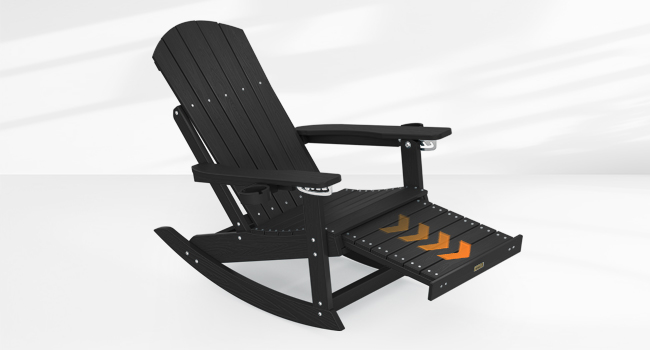 Adirondack Chair with Retractable Ottoman