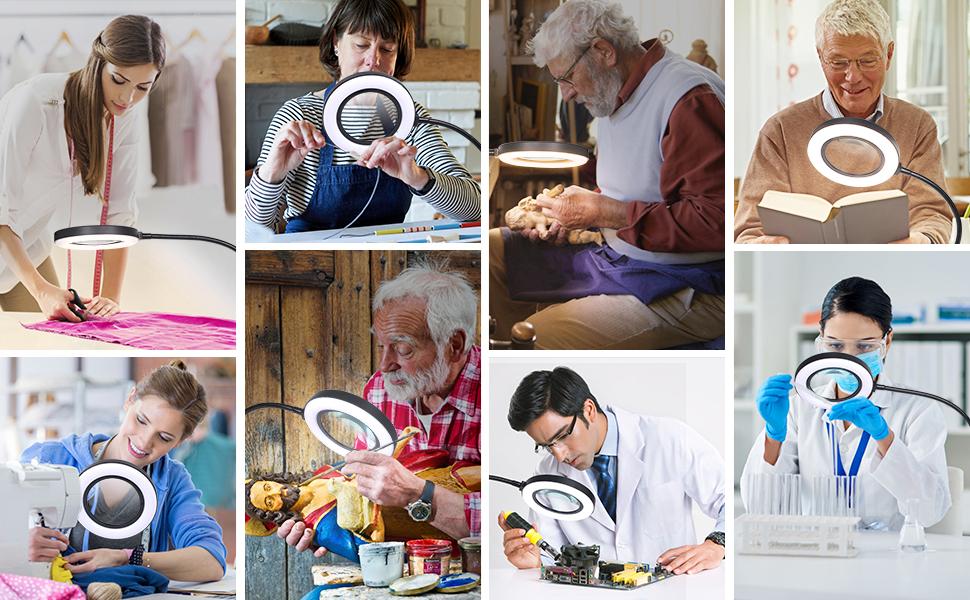 Magnifying Glass with Light and Stand