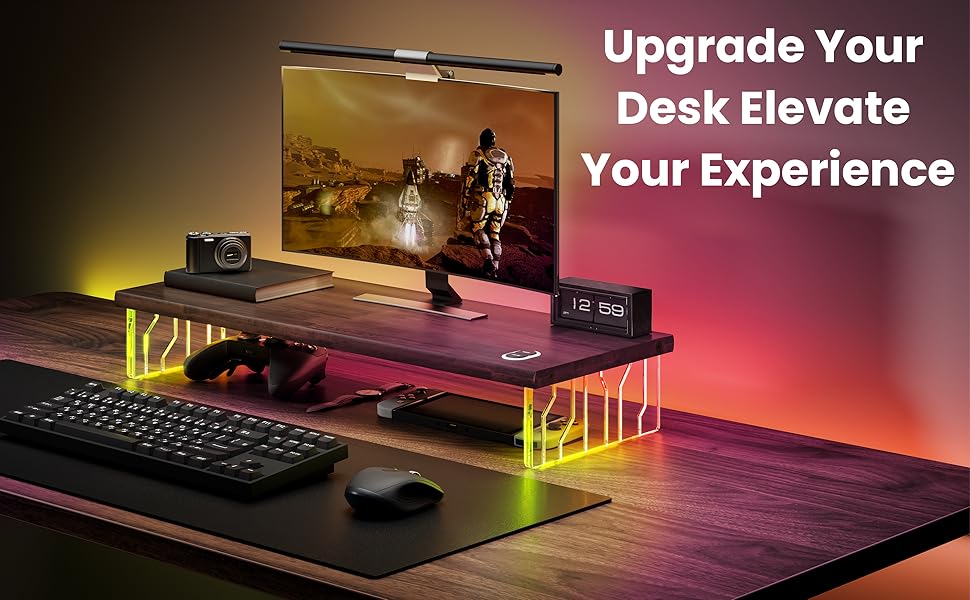 kyolly rgb gaming computer monitor stand riser gaming monitor with stand rgb monitor stand