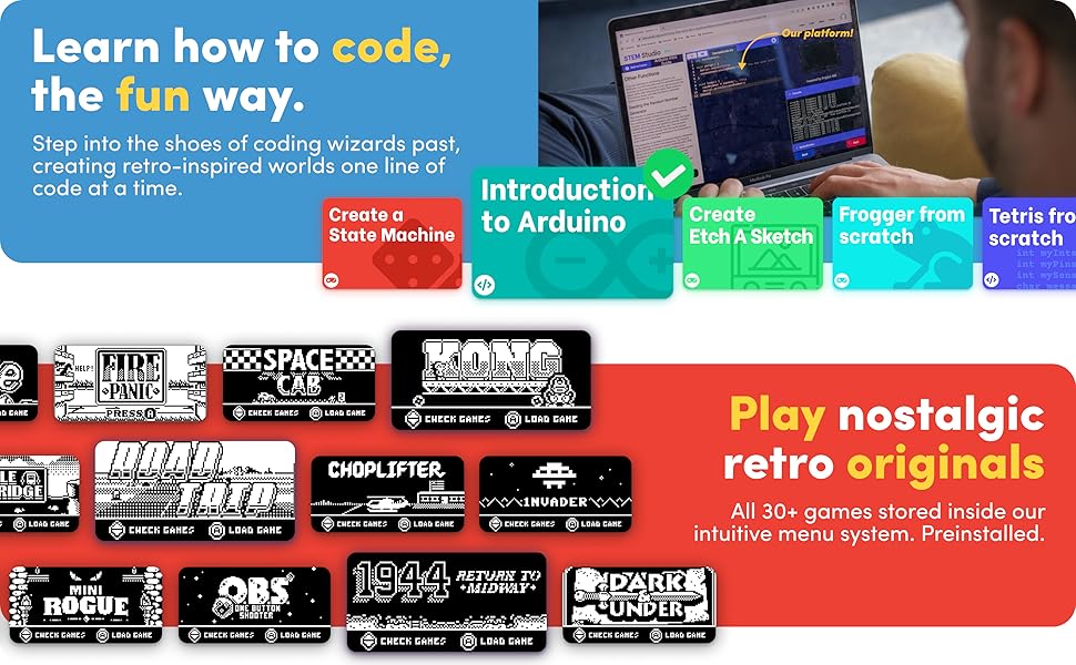 Microcade Kit + Tools Build & Code Your Own Game Console