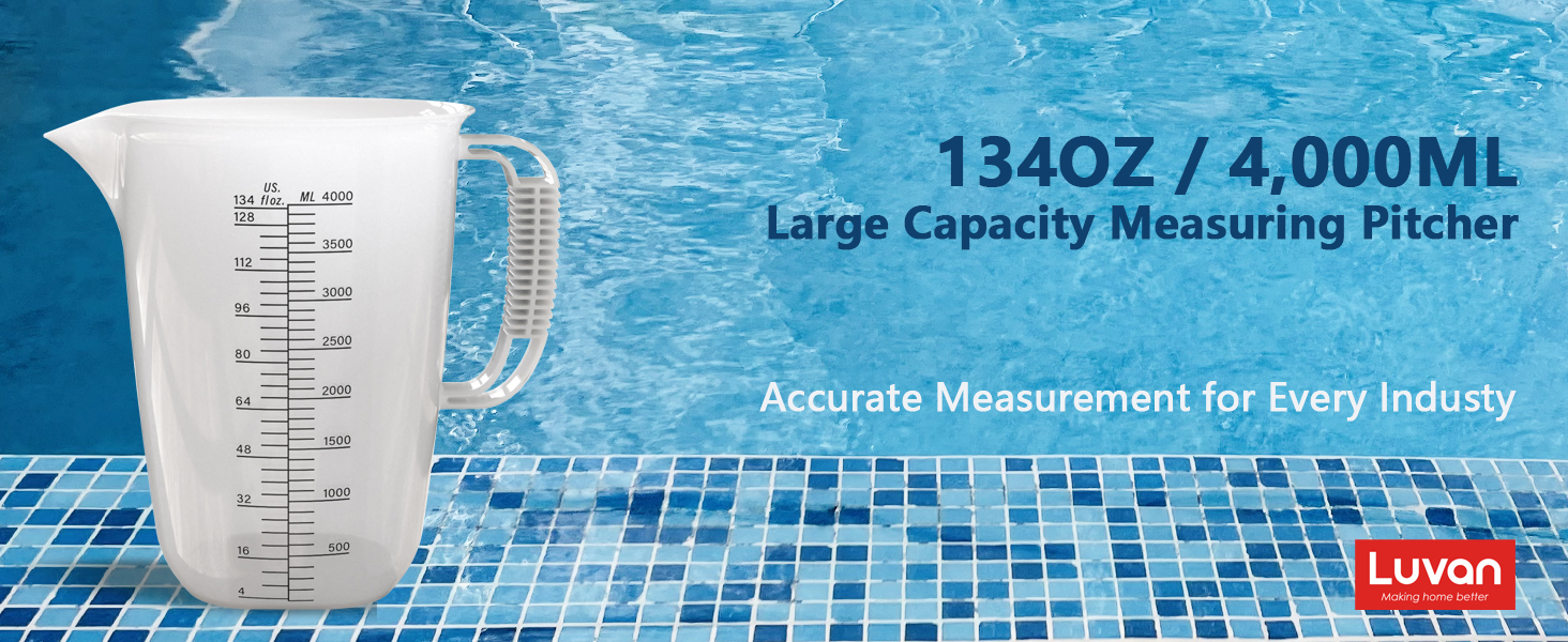 Luvan 1 Gallon Measuring Pitcher, Large Measuring Cup with