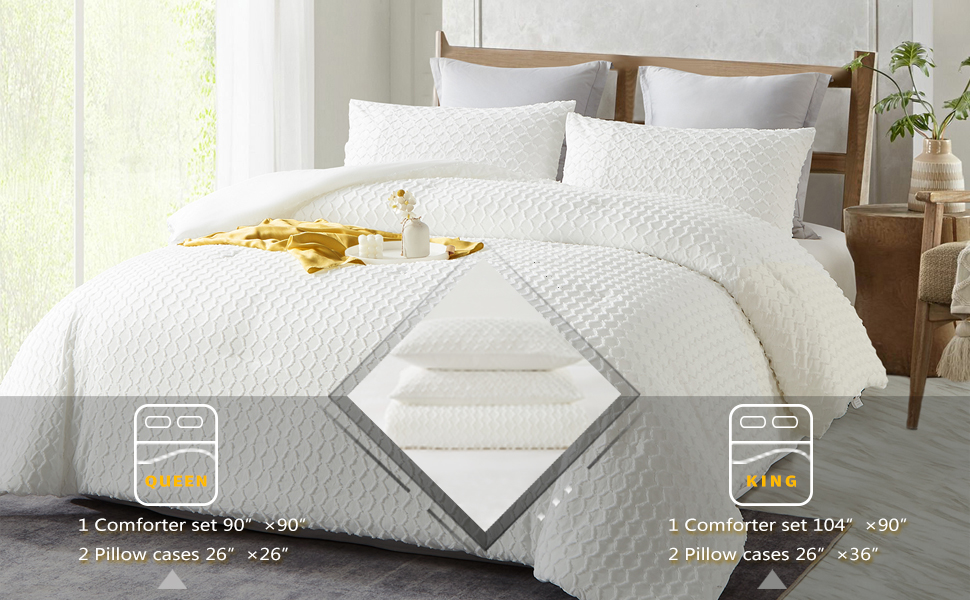 Veloisen King Size Comforter Set Comforters King Size White