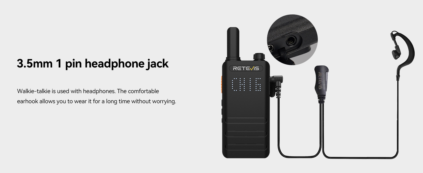 (3nd Gen RT22) Retevis B3H Walkie Talkies, Ultra Slim, 2 Way Radio with Earpiece, 6 Way Multi Unit Charger, 1620 mAh Battery, LED Display, Business Two Way Radio for Retail Store (6 Pack) 15 walkie