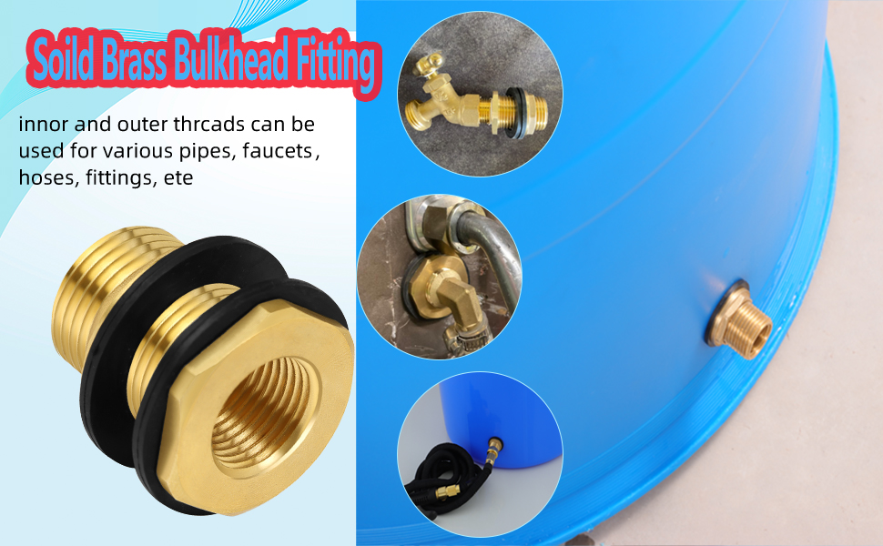 Ceaeso Brass Male Garden Hose Bulkhead Fitting With Plug, 1