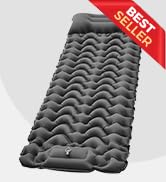 KingCamp Campingmat, zelfopblazend, met voetpomp, luchtmatras, voor 1 persoon met geïntegreerde