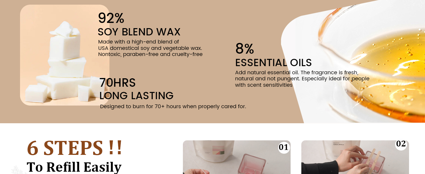 long lasting burning soy aromatherapy candles