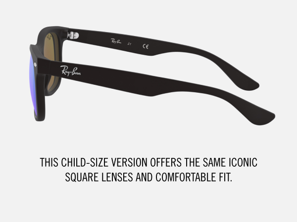 極美品　レイバン　サングラス　スクエア　キッズ　RJ9052S ブラック Ray-Ban RB9052S New Wayfarer Kids Sunglasses | LensCrafters