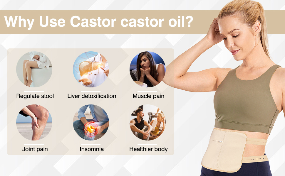 Castor Oil Pack, Castor Oil Pack Wrap, Castor Oil Pack Compress Castor Oil Packs Kit Castor Oil