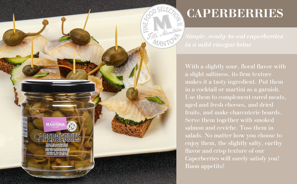 Mantova Capers in a Mild Vinegar Brine, 3.5 oz. (Pack of 3