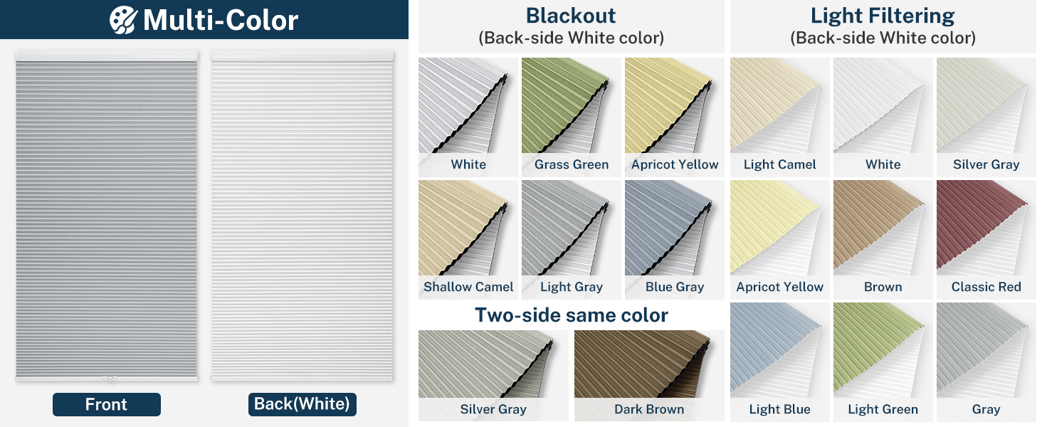 Pasoun Cordless Cellular Shades No Drill Blinds for Indoor