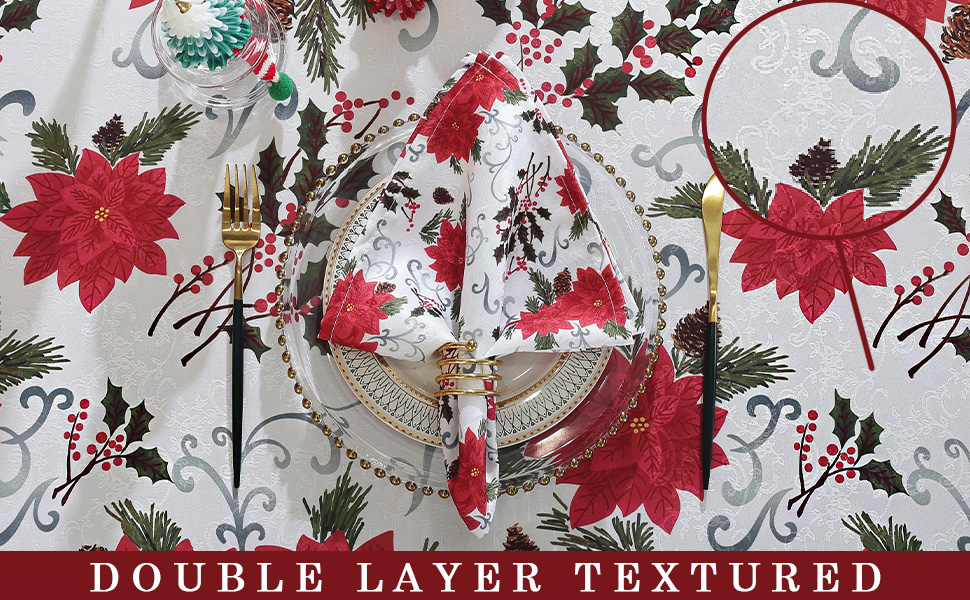 MATIRUG Red Christmas Tablecloths Rectangle 60x84 Inch