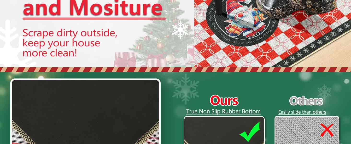 famibay Christmas Doormat Outdoor Indoor 32x47 Inch Burlap