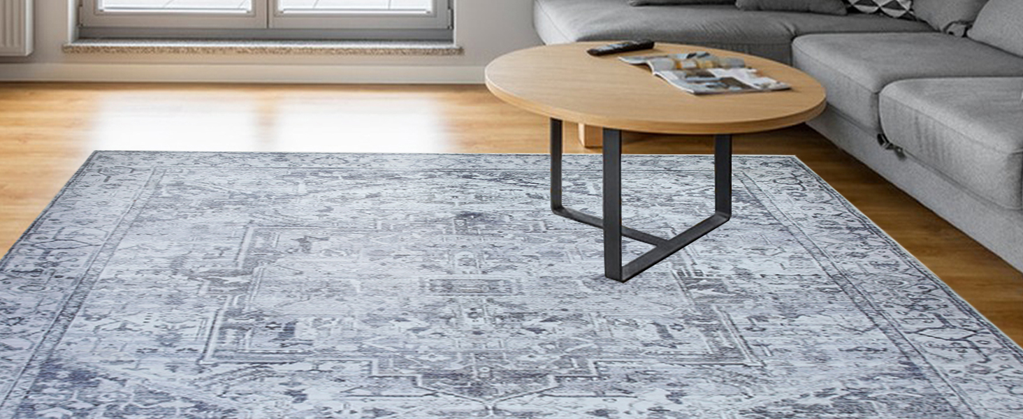Short pile living room rug