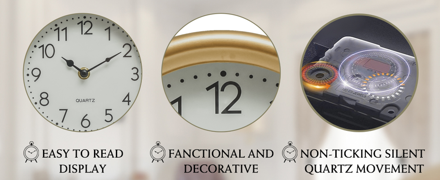 MACVAD Vintage Golden Table Clock - Eleg... 17 desk clock