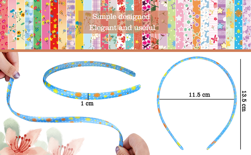 Floral flower pattern satin headbands with simple designed, elegant and useful